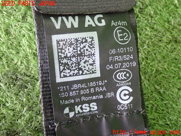 2UPJ-9236447185]VW up! GTI(アップ GTI)(AADKR)左2列目シートベルト 中古_3