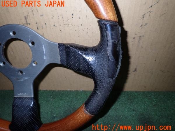3UPJ=9236660617]ハイエースワゴン(KZH100G)MOMO FIGHTER モモ ファイター ステアリング ウッド レザー 350mm 中古_4