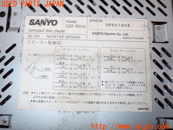 3UPJ=9236850518]三菱 ジープ キャンバストップ(J55)SANYO サンヨー CDF-R310 CDプレーヤー 1DIN ジャンク_5