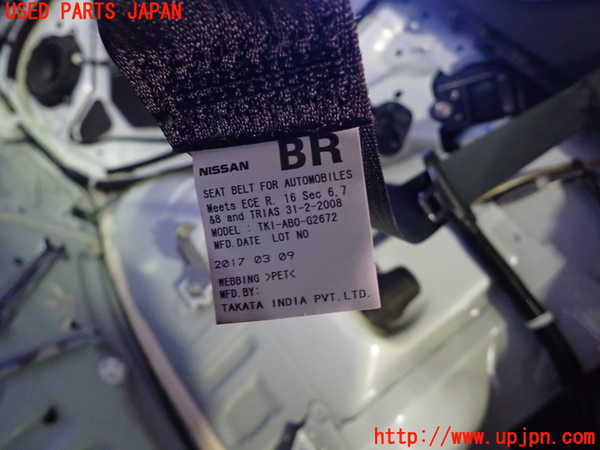 1UPJ-9236867155]ノート e-POWER NISMO(HE12)右2列目シートベルト 中古_4