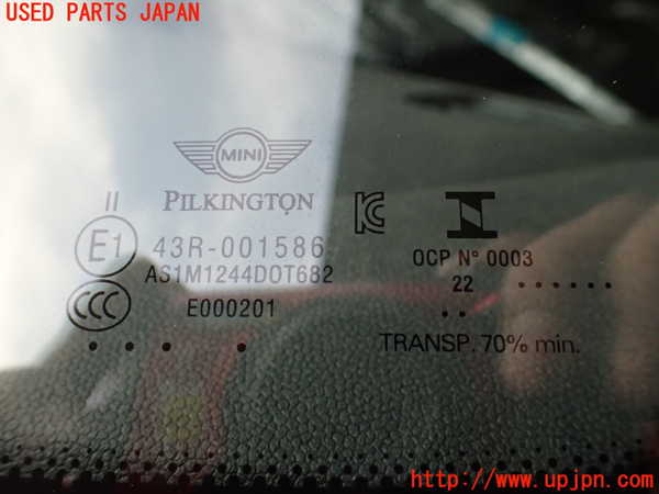 1UPJ-9236891195]BMW ミニ(MINI)ジョンクーパーワークス(JCW) クラブマン F54(JZJCWM)フロントガラス 中古 PILKINGTON M1244 43R-001586_3