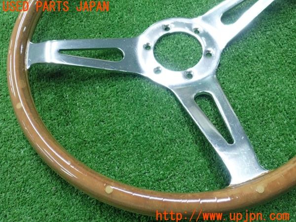 3UPJ=9237220617]グロリア ワゴン(WY30)後期 社外 ステアリング ウッド ヴィンテージ レプリカ 約360mm 中古_4