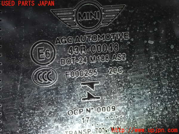 2UPJ-9237231382]BMW ミニ(MINI)クーパーD(XN15)左クォーターガラス (43R-00048) 中古 (F56)_3