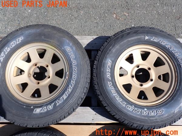 3UPJ=9237440916]三菱 ジープ キャンバストップ(J53(改))純正 TOPY トピー ホイール 15×5.5K +15? PCD139.7 5穴 4本 中古_3