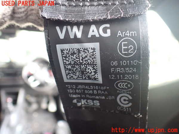 2UPJ-9237527155]VW up! GTI(アップ GTI)(AADKR)右2列目シートベルト 中古_2