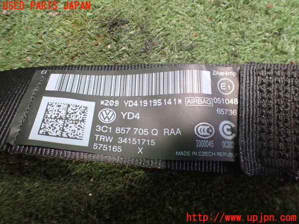 2UPJ-9237587075]VW パサート(Passat) ヴァリアント(Variant)(3CCAX)助手席シートベルト 中古_2