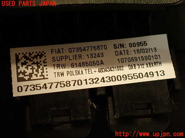 2UPJ-9237817865]アバルト・595(312142)運転席側エアバッグカバー 中古_4