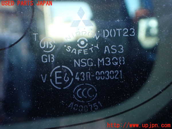 2UPJ-9237821382]パジェロ(V98W)左クォーターガラス (43R-003021) 中古_2