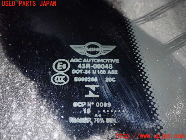 1UPJ-9237881380]BMW ミニ(MINI)ジョンクーパーワークス F56(JCW)(XMJCW)右クォーターガラス AGC M188 中古_2