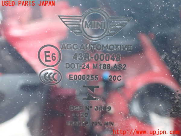 1UPJ-9237901380]BMW ミニ(MINI)クーパーD F55(XV15MW)右クォーターガラス 中古 AGC M188 43R-00048_2