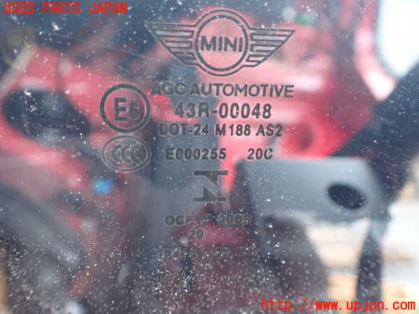 1UPJ-9237901382]BMW ミニ(MINI)クーパーD F55(XV15MW)左クォーターガラス 中古 AGC M188 43R-00048_3