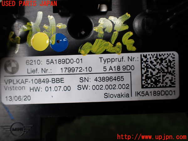 1UPJ-9237906170]BMW ミニ(MINI)クーパーD F55(XV15MW)スピードメーター 中古_4