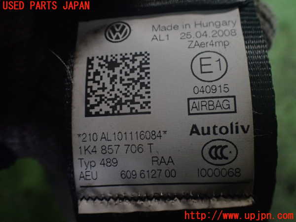 2UPJ-9238057045]VW ゴルフ GTI(1KAXX)運転席シートベルト 中古_2