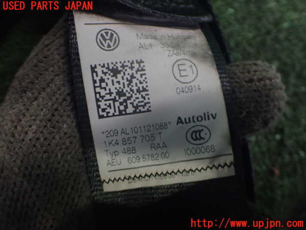 2UPJ-9238057075]VW ゴルフ GTI(1KAXX)助手席シートベルト 中古_2