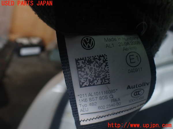 2UPJ-9238057185]VW ゴルフ GTI(1KAXX)左2列目シートベルト 中古_2