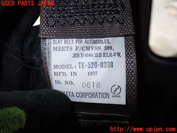 1UPJ-9238167155]パジェロ(V45W)右2列目シートベルト 中古_2