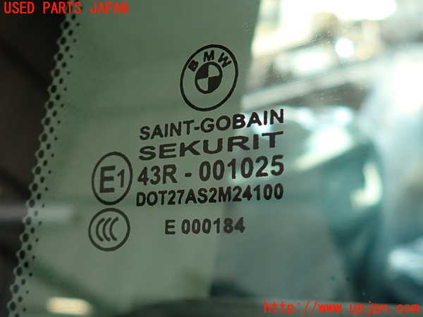 2UPJ-9238221382]BMW 335i クーペ E92(WB35)左クォーターガラス 中古 SAINT-GOBAIN SEKURIT M24100 43R-001025_2