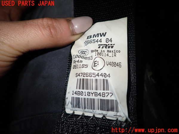 1UPJ-9238337155]BMW X3(WY20 F25)右2列目シートベルト 中古_3