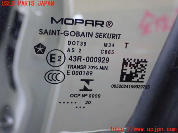 1UPJ-9238601260]ジープ・レネゲード(BV13PM)左前ドア ジャンク SAINT-GOBAIN SEKURIT M34 43R-000929_3