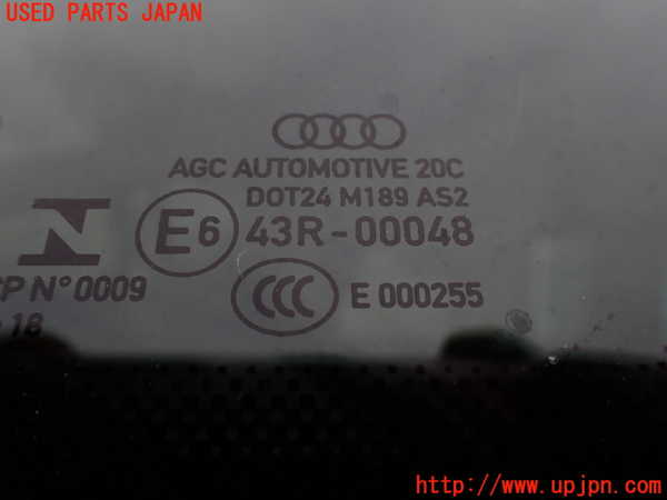 1UPJ-9238691380]アウディ・S3 セダン(8VDJHL)右クォーターガラス AGC M189 中古_3