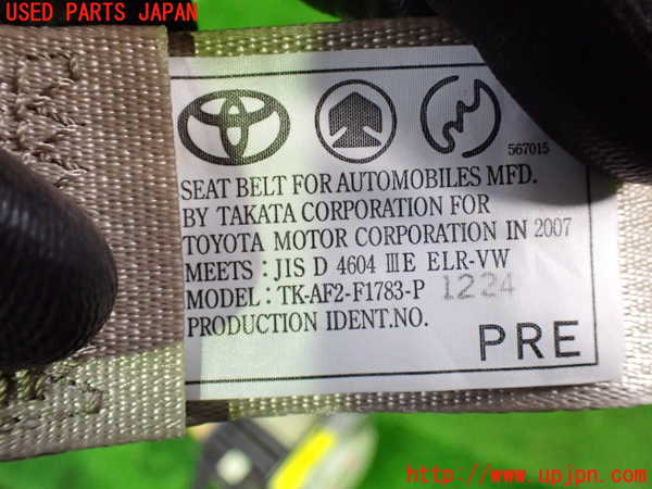 1UPJ-9238877075]アルファードG(ANH10W)助手席シートベルト 中古_3
