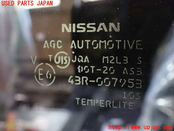 2UPJ-9239221320]日産リーフ(AZE0)左後ドア 中古 AGC M2L3 43R-007953_3