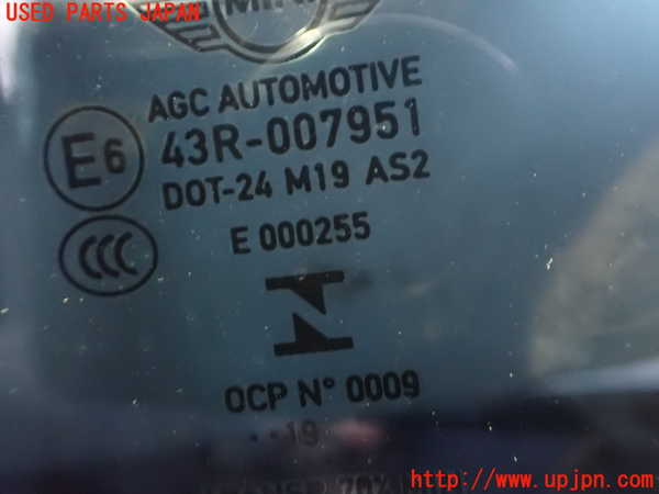 2UPJ-9239411382]BMW ミニ(MINI)クーパーD クロスオーバー F60(YT20)左クォーターガラス 中古 AGC M19 43R-007951_2