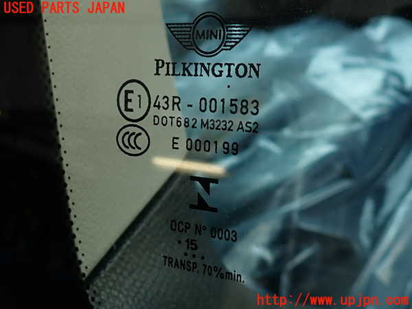2UPJ-9239581382]BMW ミニ(MINI)クーパーD クロスオーバー(XD20F)(R60)左クォーターガラス 中古(43R-001583 M3232)_2