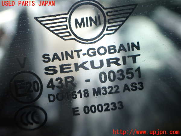 2UPJ-9239621382]BMW ミニ(MINI)クーパー クラブマン(ML16)左クォーターガラス 中古(43R-00351 M322)_2