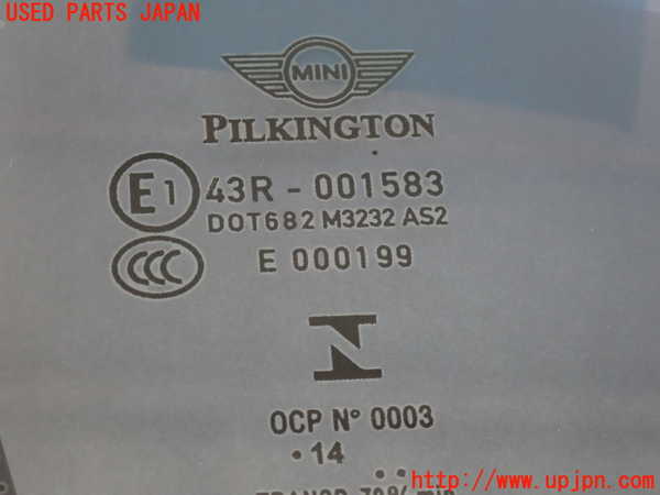 2UPJ-9239821382]BMW ミニ(MINI)クーパーD クロスオーバー(XD20F)(R60)左クォーターガラス 中古(43R-001583 M3232)_3