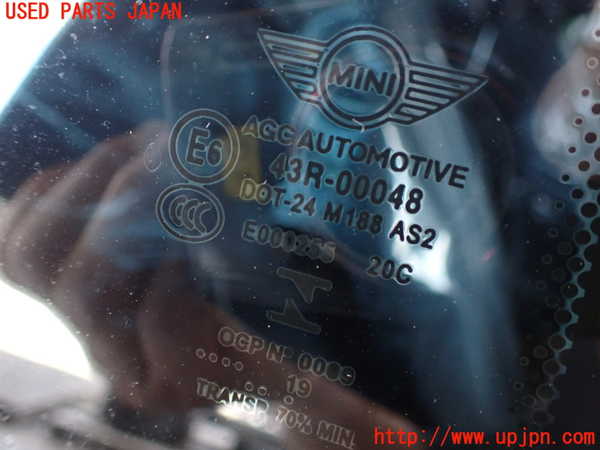 2UPJ-9239891380]BMW ミニ(MINI)クーパー F56(XR15M)右クォーターガラス 中古 AGC M188 43R-00048_3