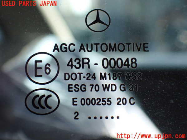 2UPJ-9239921382]ベンツ C180 ステーションワゴン S204(204249)左クォーターガラス 中古 AGC M187 43R-00048_2