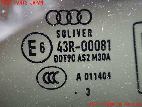 1UPJ-9239961382]アウディ・A7 スポーツバック(4GCGWC)左クォーターガラス SOLIVER M30A 中古_3