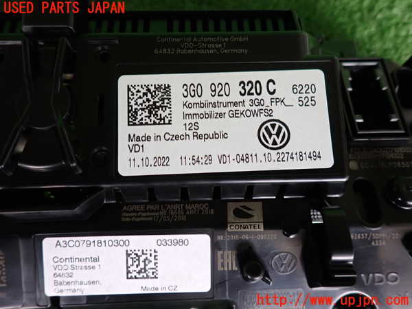 2UPJ-9240566170]VW アルテオン シューティングブレーク(3HDNUF)スピードメーター 中古_3