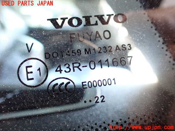2UPJ-9240901382]ボルボ・V60(ZB420TM)左クォーターガラス 中古(43R-011667 M1232)_3