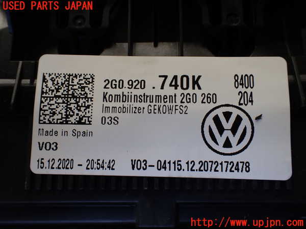 1UPJ-9241096170]VW・T-Cross(ティークロス)(C1DKR)スピードメーター 中古_4