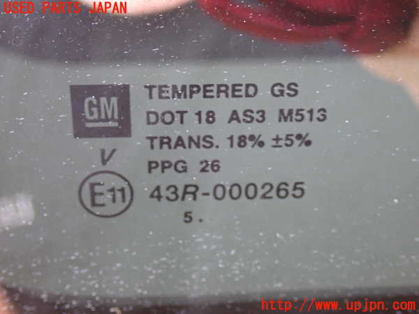 2UPJ-9241101380]ハマーH3(不明)右クォーターガラス 中古 (TEMPRED GS DOT18 M513 43R-000265)_2