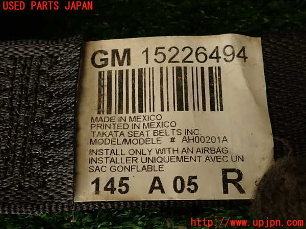 2UPJ-9241327075]ハマーH3(型式不明)助手席シートベルト 中古_5