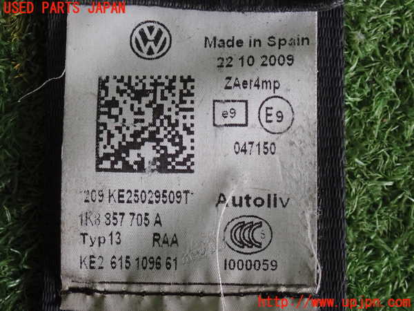 2UPJ-9241627075]VW シロッコR(13CDL)助手席シートベルト 中古_3
