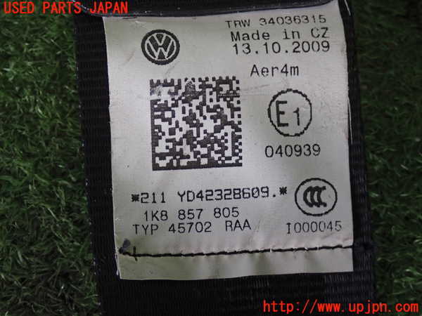 2UPJ-9241627185]VW シロッコR(13CDL)左2列目シートベルト 中古_3