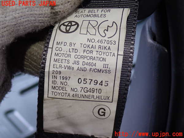 2UPJ-9241657185]ハイラックスサーフ(RZN185W)左2列目シートベルト 中古_2