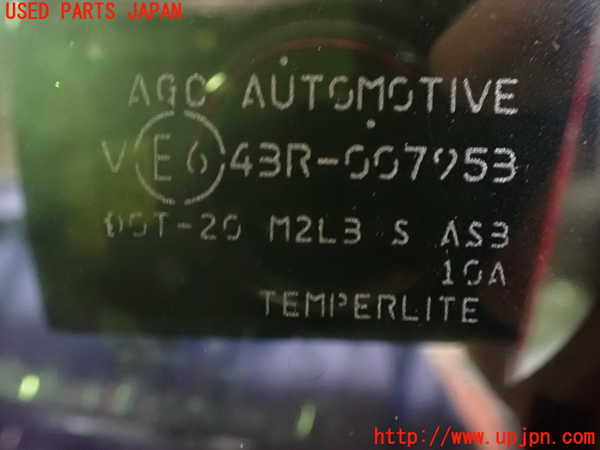 2UPJ-9241901382]アウトランダーPHEV(GN0W)左クォーターガラス 中古 (AGC AUTOMOTIVE 43R-007953 M2L3)_2