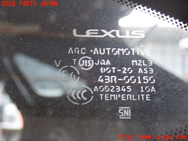 2UPJ-9242151382]レクサス・RX350(GGL15W)左クォーターガラス 中古 (AGC AUTOMOTIVE M2L3 43R-00150)_2