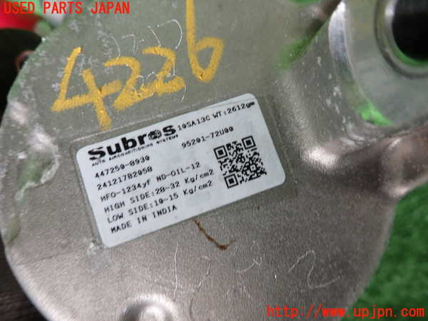 2UPJ-9242266025]フロンクス(WEB3S)エアコンコンプレッサー 中古_3