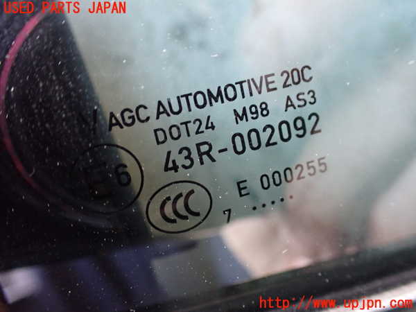 2UPJ-9242321290]ポルシェ・マカン ターボ(J1H3)右後ドア 中古 (AGC AUTOMOTIVE M98 43R-002092)_3